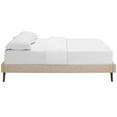 thumbnail image 3 of Modway Loryn Queen Fabric Bed Frame with Round Splayed Legs in Beige, 3 of 3