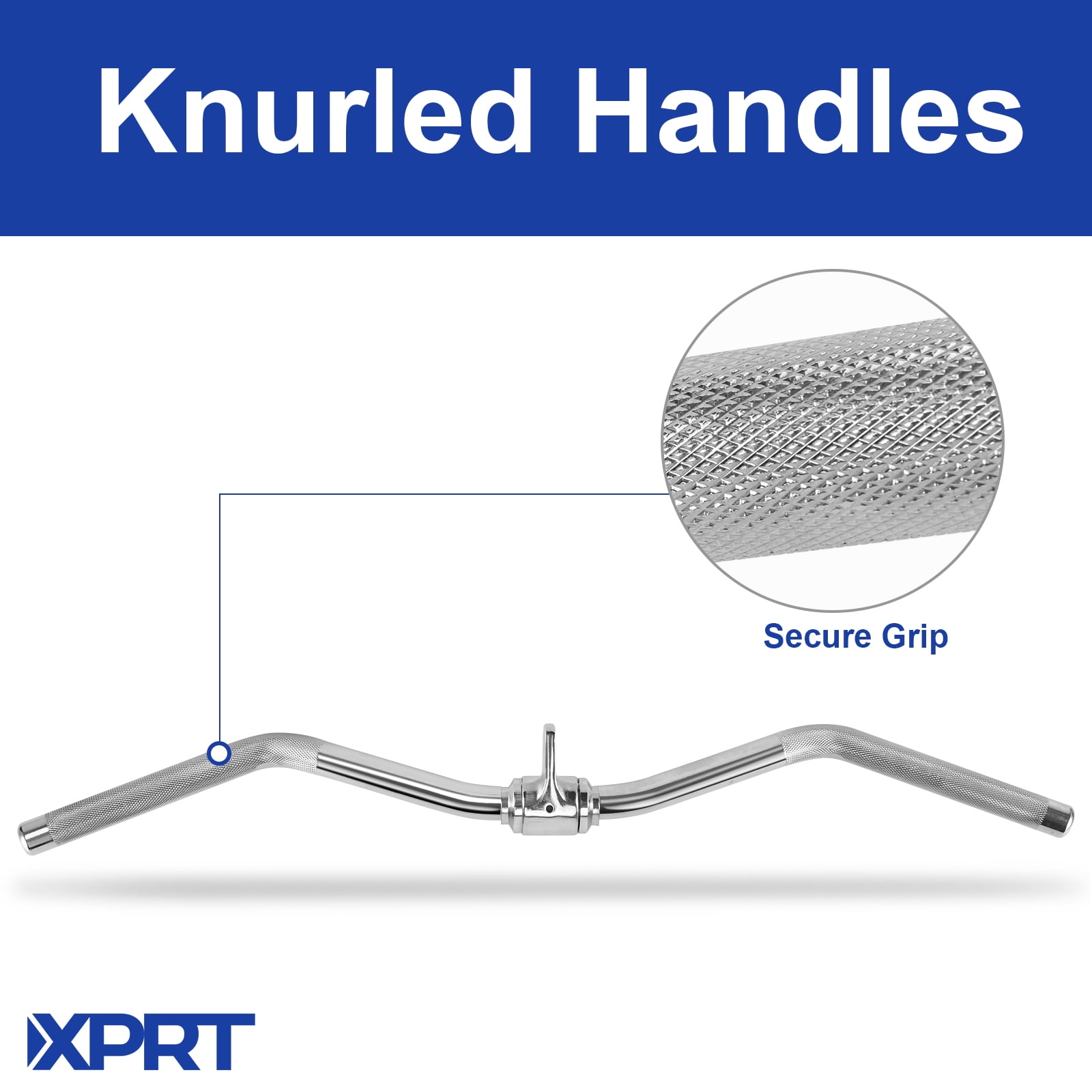 XPRT Fitness 29’’ LAT Pulldown Cable Machine Attachment Exercise Bar with Textured Handles, Solid Steel