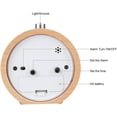 thumbnail image 4 of Reloj despertador redondo de madera hecho a mano, reloj despertador digital redondo, mesita de noche silenciosa, reloj despertador de madera de haya con luz nocturna, alarma analógica con pilas, 4 of 5