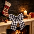 thumbnail image 6 of Bcylexb 3Pcs Gingham Plaid Christmas Bow, 13"x17" Large Checkered Ribbon Bow for Wreath Front Door Xmas Tree Decoration, 6 of 6