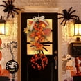 thumbnail image 5 of Fall Teardrop Swags Autumn Rustic Artificial Swags with Maple Leaves Pumpkin Berries Burlap Bow Teardrop Hanging Decoration for Front Door Fall Decoratingharlik, 5 of 6