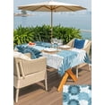 thumbnail image 4 of Outdoor Tablecloth with Umbrella Hole & Zipper, Teal Blue Spring Floral Rectangle Tablecloth 60x102 Inch, Farmhouse Botanical Summer Sunflower Patio Table Cover Waterproof Table Cloth for Picnic, 4 of 7