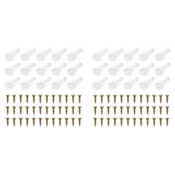 100 Pairs Glass Retainer Clips Kit Cabinet Glass Clips 4Mm Doors Clips with Screws for Fixing Glass Cabinet Doors