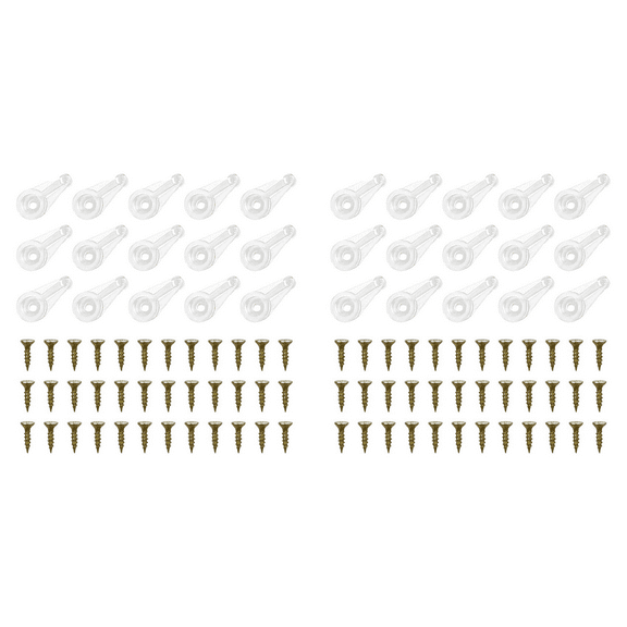 100 Pairs Glass Retainer Clips Kit Cabinet Glass Clips 4Mm Doors Clips with Screws for Fixing Glass Cabinet Doors