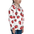thumbnail image 3 of Fotbe Hand Drawn Strawberry Pattern Youth Pullover Hooded Sweatshirt, Boys Hoodie, Kangaroo Pocket Hoodie for Kids Girls -Medium, 3 of 6