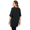 thumbnail image 2 of Woman Within Plus Size Perfect Roll-Tab-Sleeve Notch-Neck Tunic, 2 of 3