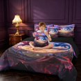 thumbnail image 4 of Manfei Dragon Animals 7 Pieces Full Size Bedding Sets,Gothic Mountain Lightning Full Size Bed in a Bag,Blue Pink,Black Reversible, 4 of 6