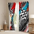 thumbnail image 3 of Homewish Watercolor Splash Ink Blackout Curtains Set of 2 (52x84 Each),Racing Flag Window Curtains,Sport Car Game Curtains and Drapes For Boy,Microfiber Bedroom Decor, 3 of 6