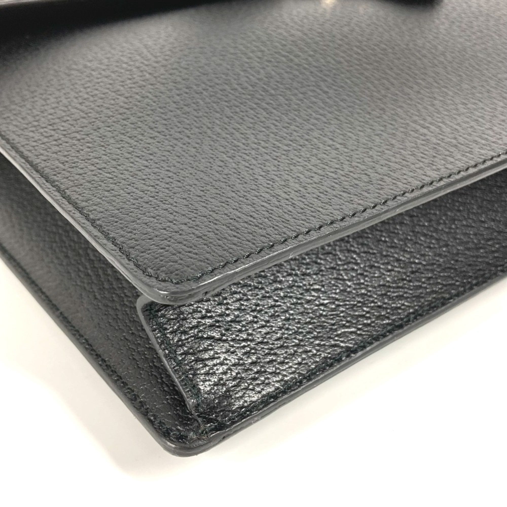 Pre-Owned GUCCI 295256 Logo Business Bag Briefcase Handbag Leather Men's Black (Good)