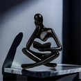 thumbnail image 3 of Black Thinkers Resin Statue Reading Ornament,B, 3 of 5