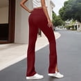 thumbnail image 5 of SBYOJLPB Women's Solid Color Pants Elastic Waistband Sports Casual Long Trousers, 5 of 8