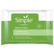 Simple Kind To Skin Facial Cleansing Wipes Cleanser & Makeup Remover Cleansing Removes Waterproof Mascara 7 Wipes Packaging May Vary - Pack of 2