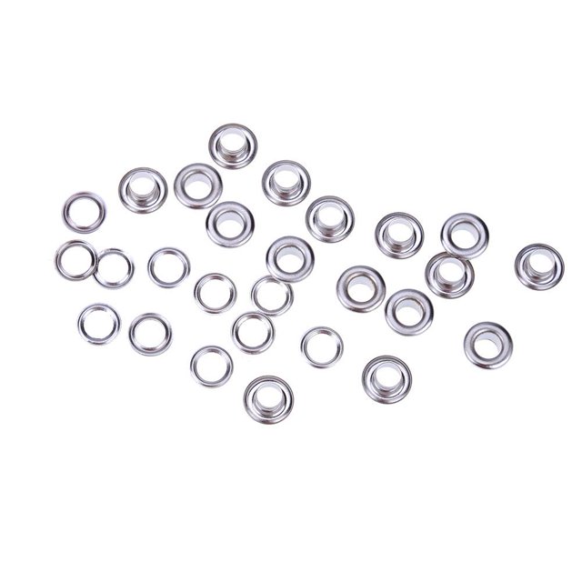 5x100 juegos de ojales con arandela de cuero para reparación artesanal (plata) (8 mm) Tmvgtek Para estrenar
