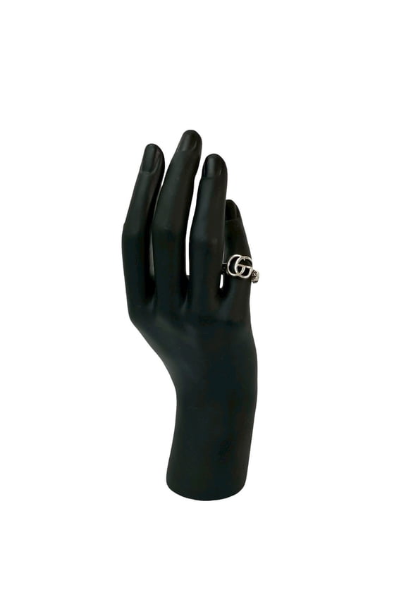 Pre-Owned GUCCI Arabesque Double G Key Motif Silver 925 Ring, Size 13, 1675c (Good)