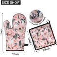 thumbnail image 6 of French Bulldog Dog Pattern with Flowers Kitchen Oven Mitt and Pot Holder Sets 4 Pcs for Baking, Cooking and Grilling, Heat Resistant Up To 392 °F, 6 of 7