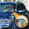 thumbnail image 3 of Windshield Sun Shade for Cars, 55"x27.6" Foldable Car Sun Shade with Aluminum Foil Bubble Heat Insulation, UV Protection for Sedan/SUV/Truck,Animals and Plants, 3 of 8
