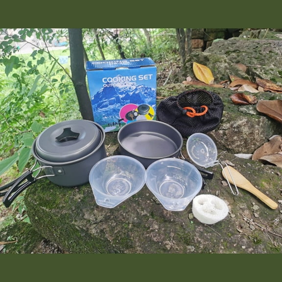 Sportact Camping Essentials,Portable Outdoor Camping Cookware Set: Lightweight, Foldable & Versatile!,Outdoor Sports