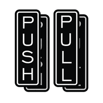 Signs ByLITA Classic Vertical Push Pull Self-Adhesive Door Sign for Businesses, Shops, Restaurants, Hotels and more (2 Pack) Sign (Black) - Large