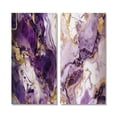 thumbnail image 2 of Designart "Royal Marble Elegance Purple and Gold Art I" Abstract Painting Wall Art Set Of 2 - Modern Gold Canvas Set For Living Room Decor, 2 of 6