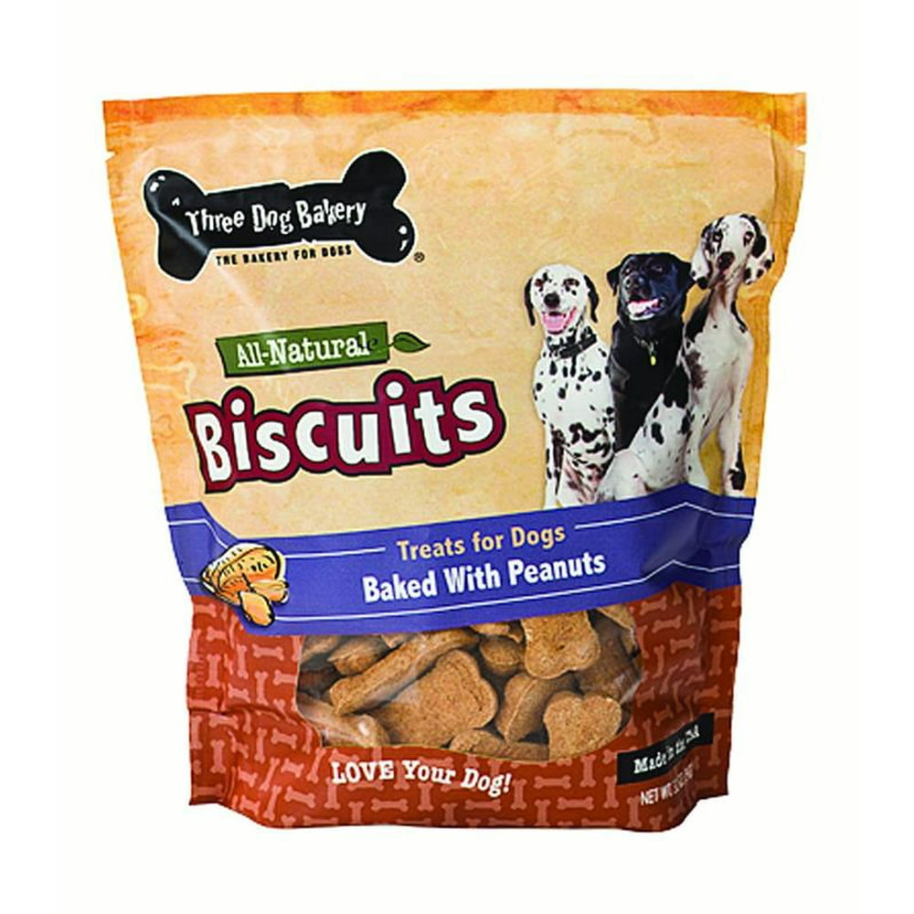 Three Dog Bakery Biscuits Peanut Butter Limited Ingredient Dry Dog
