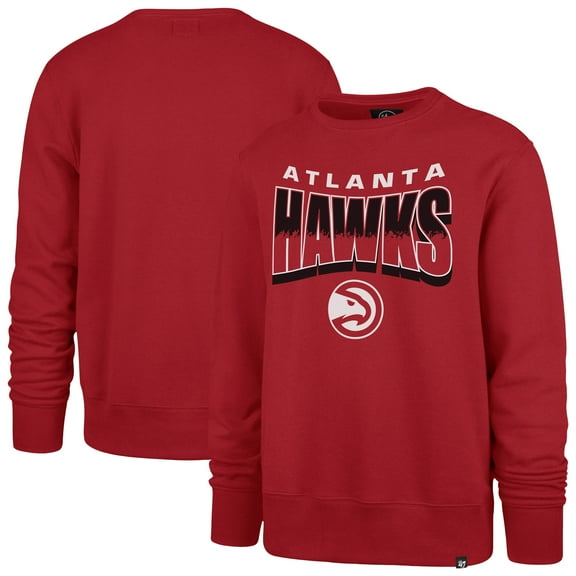 Unisex '47 Red Atlanta Hawks Brush By Headline Crewneck Sweatshirt