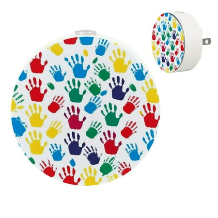 

YZUOUZY Night Lights Plug into Wall Lamps for Bedroom Small Lamps Set of 2 Handprint Graffiti