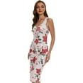thumbnail image 6 of Maternity Dresses for Daily Baby Shower and Photography, Sleeveless Tank Dresses Side Ruching Womens Bodycon Dress, Red Floral, Large, 6 of 6