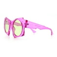 thumbnail image 6 of Retro Square Round Circle Lens Plastic Geometric Mod Sunglasses Pink - Yellow, 6 of 8