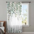 thumbnail image 4 of Sage Green Eucalyptus Sheer Curtains 63 Inches Long, Spring Floral Botanical Light Filering Curtains, Breathable Simi Curtain Privacy Drapes for Living Room Bedroom Lightweight Window Treatment, 4 of 9