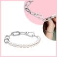 thumbnail image 4 of Pulsera de cadena de eslabones de plata 925, brazalete de perlas de colección Pandra ME, joyería de moda para Festival, regalo, 4 of 4