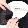thumbnail image 2 of Visera de paja para playa, sombrero de ala ancha para mujer, protección de verano UPF 50+, color negro, 2 of 5