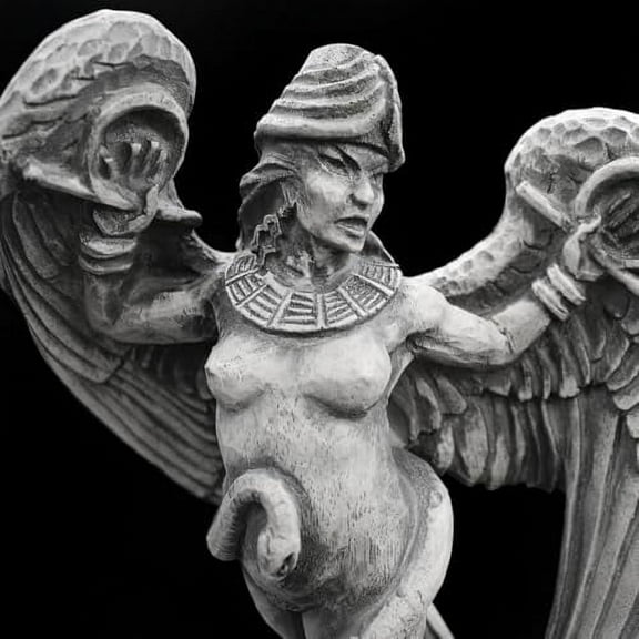 Dryad Design Goddess Lilith Statue - Wiccan Pagan Altar Home Decor Art (Stone Finish) - 12" Tall