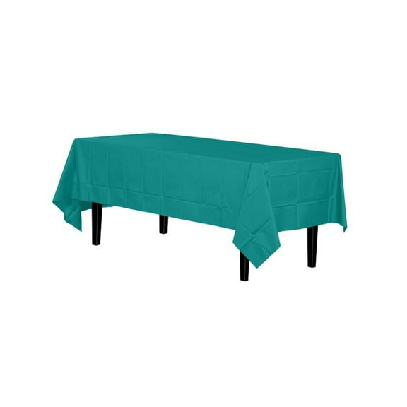 Teal Table Cover - Plastic Disposable - 54in. x 108in. Rectangle - 1 Piece (fdp90022)