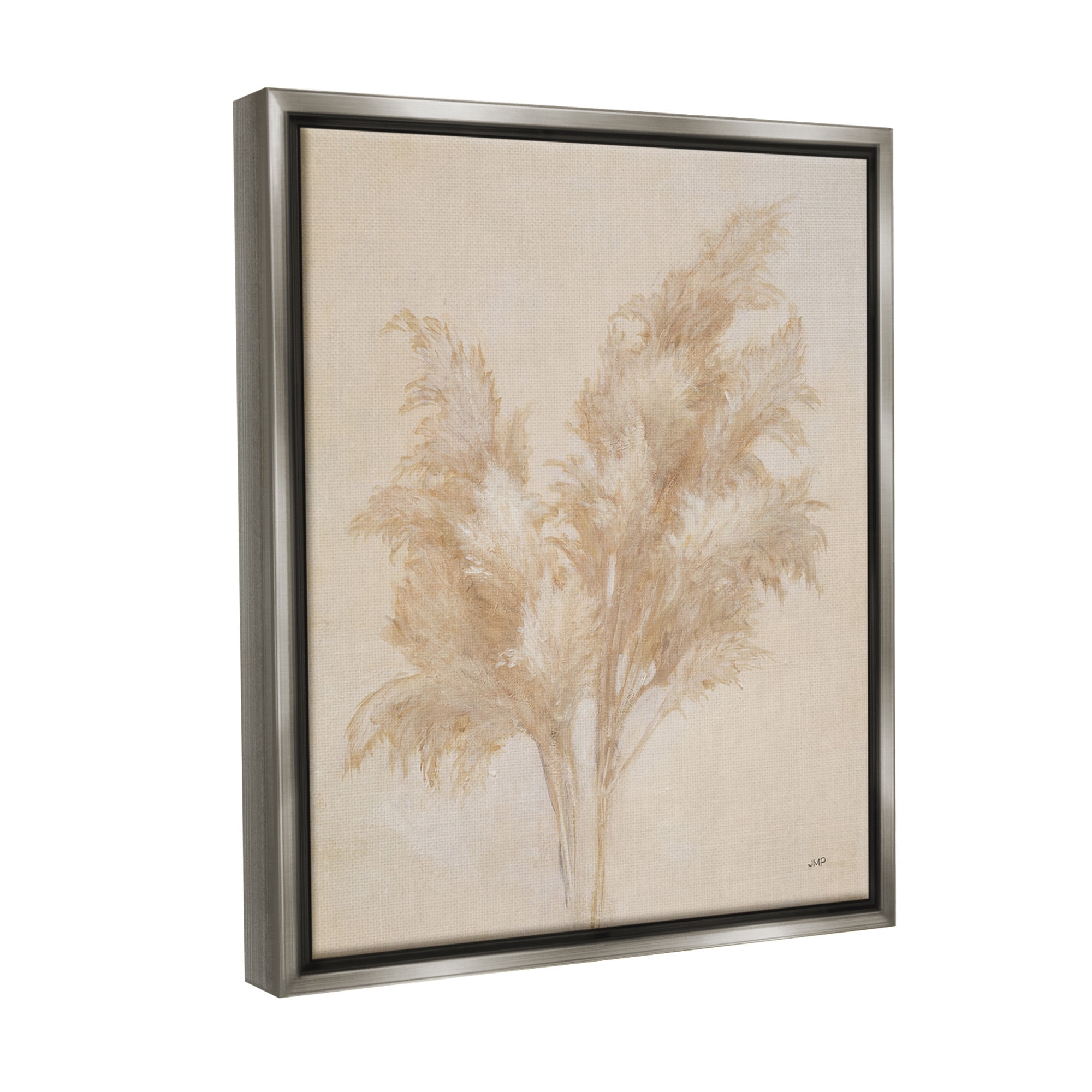 Stupell Industries Traditional Reeds Study Botanical & Floral Painting Gray Floater Framed Canvas Art Print Wall Art, 25 x 31