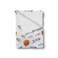 thumbnail image 2 of Fish Soft Flannel Fleece Blanket, Underwater Life Themed Art with Tropical Goldfish and Mackerel in Pastel Watercolors, Cozy Plush for Indoor and Outdoor Use, 60" x 80", Multicolor, by Ambesonne, 2 of 6