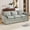 Green, variant on 88.2" Modern 3-Seater Sofa, American Design Plush Faux Fur Couch with Double-Layer Cushion and Side Pockets for Living Room Bedroom, Beige