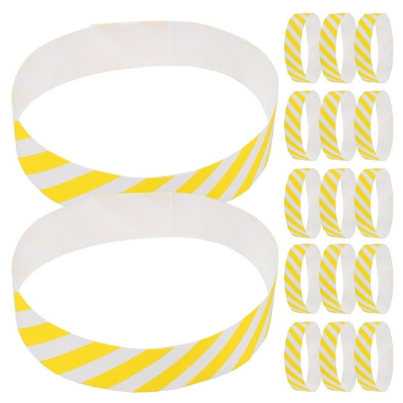 BESTYASH Paper Wristbands Yellow Disposable for Neon Parties Fine Workmanship