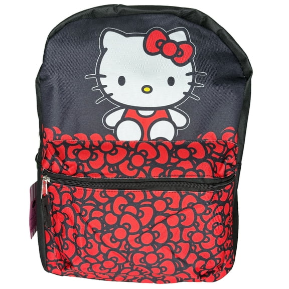 Hello Kitty Nylon Backpack 16" School Bookbag for Girls ages 3
