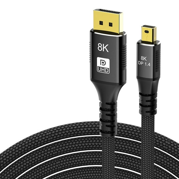 8K Mini DisplayPort to DisplayPort Cable,AUBEAMTO Bi-Directional Mini DP to DP 1.4 Cable [8K@60Hz, 4K@144Hz, 2K@240Hz] HDR, G-Sync, FreeSync,Gold-Plated Mini DP for MacBook, iMac, Monitor (3.3ft)