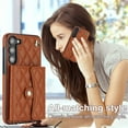 thumbnail image 6 of Compatible with Samsung Galaxy S23 Plus Wallet Case with Crossbody Strap and Wrist Strap, RFID Blocking Stand PU Leather Credit Card Holder Cell Accessories Phone Cover Magnetic Buckle - Brown, 6 of 9