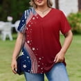 thumbnail image 2 of Dweltoz American 1776 2026 250th Usa Women Plus Size T-Shirt L-5xl V Neck Short Sleeve Patriotic 4th Of July Tee Shirts Casual Loose Fit Trendy Blouse Shirt,Deep Red 5XL, 2 of 6