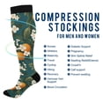thumbnail image 2 of FORMRS Womens Knee High Socks Casual Long Thick Travel Daily Wear, 2 Pairs, Green Floral Orange, 2 of 6