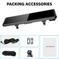 thumbnail image 4 of Car Rear View Mirror Camera Dual Dash Cam DVR Video Recorder Driving Recorder with Night Vision Panoramic Rearview Mirror with 4K 12" Full Touch Screen, 4 of 12