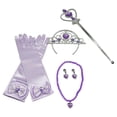 thumbnail image 3 of Disfraz de princesa elegante Salvador con cetro corona tiara guantes joyería Púrpura claro, 3 of 9