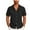 Black, variant on Chiccall Mens Linen Button Down Shirts with Pockets Solid Short Sleeve Lightweight Breathable Summer Beach Blouse Tops XL Black