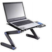 Adjustable Laptop Cooling Stand, Ergonomic Lap Desk Bed Couch Table, Laptop Stand Computer, Portable Laptop Workstation Notebook Stand Reading Holder, USB Fan, Mouse Pad, Riser Desk Table TV Bed Tray