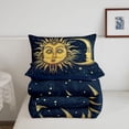 thumbnail image 5 of Homewish Vintage Boho Sun Moon Queen Comforter Set,Dreamy Stars Comforter Sets Queen,Blue,Navy Blue Reversible,3-Piece,1 Comforter and 2 Pillowcases, 5 of 7