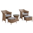 thumbnail image 1 of Kokoli Ensemble Toutes Saisons avec 2 Chaises, Ottomans et Table d'Appoint, Brun, 1 of 3