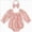 O47-Pink, variant on 6-9 Months Newborn Baby Girl Floral Romper Long Sleeve Ruched Romper With Headband