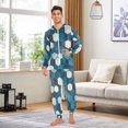 thumbnail image 6 of FORMRS Onesies Pajama for Adults Unisex Hoodie Winter Jumpsuit One Piece Sleepwear, Sizes S-2XL, Dark Blue Hexagon Patterns, 6 of 7